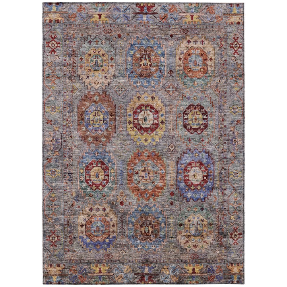 Machine Washable Indoor/Outdoor Chantille ACN2227 Gray 3' x 5' Rug. Picture 1