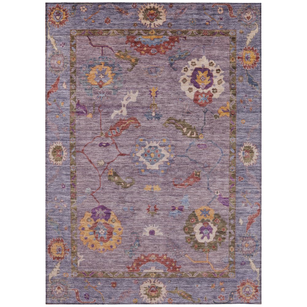 Machine Washable Indoor/Outdoor Chantille ACN2229 Purple 3' x 5' Rug. Picture 1