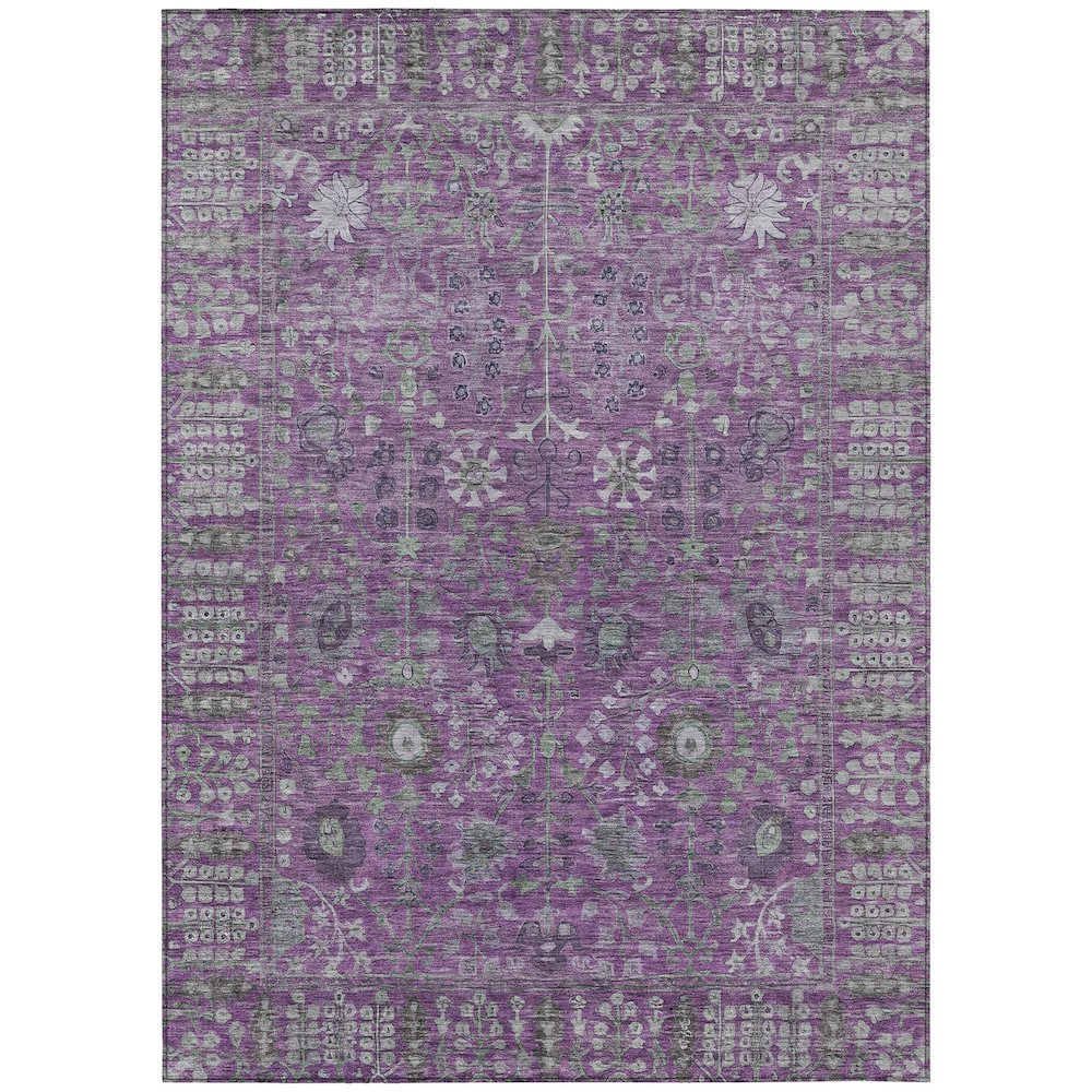 Machine Washable Indoor/Outdoor Chantille ACN2231 Purple 3' x 5' Rug. Picture 1