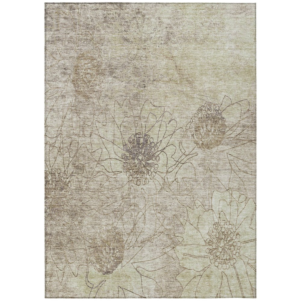 Machine Washable Indoor/Outdoor Chantille ACN2235 Brown 3' x 5' Rug. Picture 1