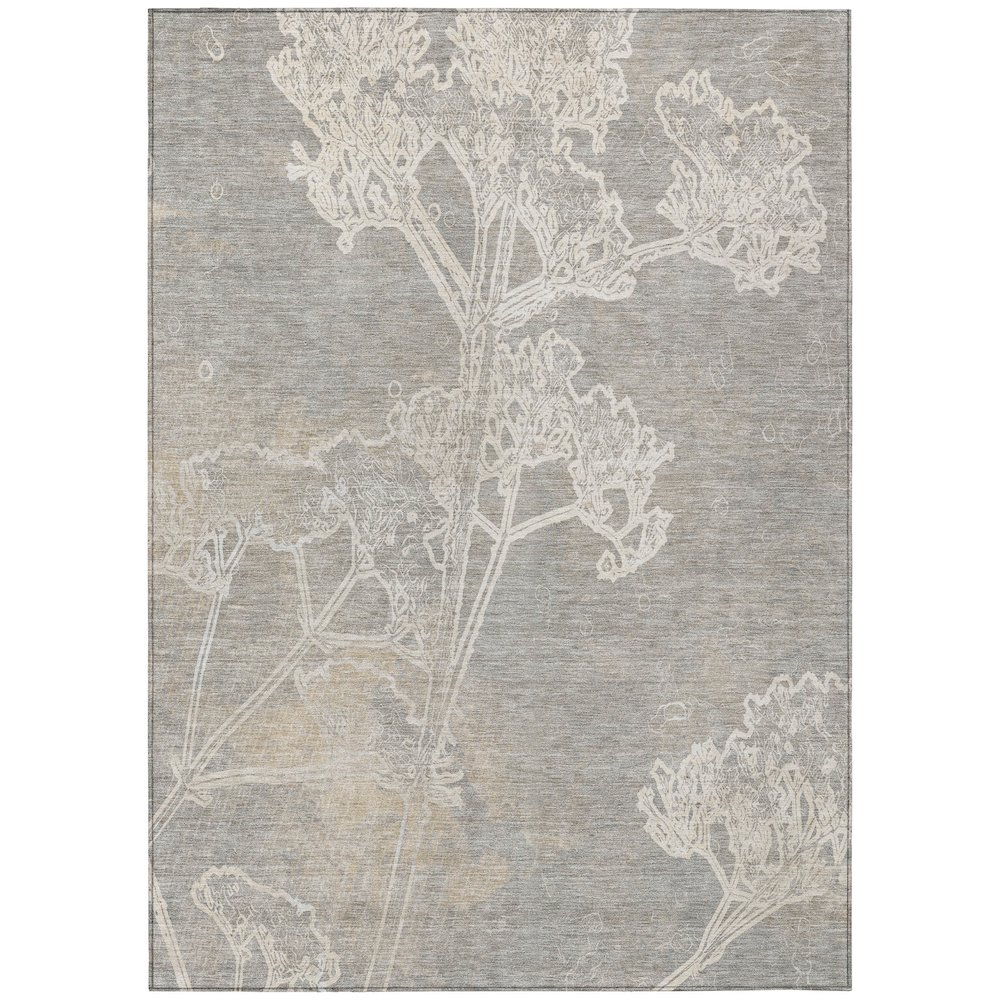 Machine Washable Indoor/Outdoor Chantille ACN2239 Gray 3' x 5' Rug. Picture 1
