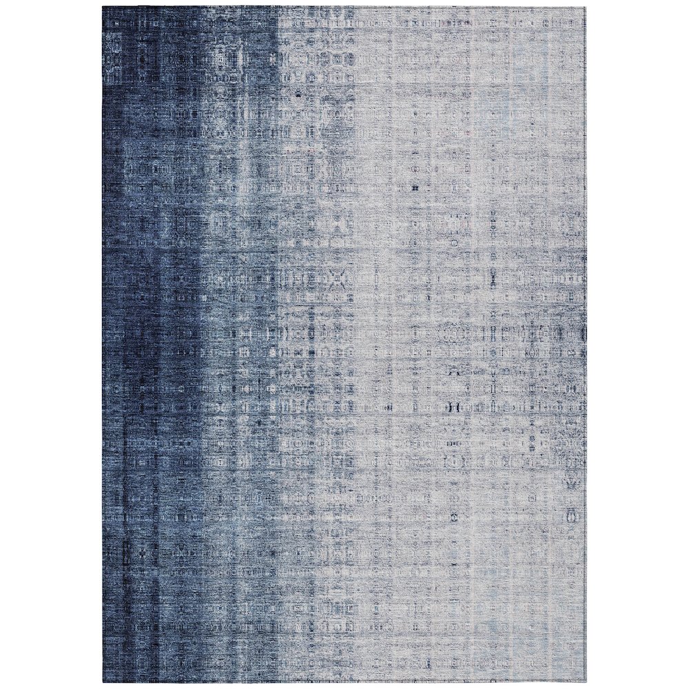 Machine Washable Indoor/Outdoor Chantille ACN2240 Blue 3' x 5' Rug. Picture 1