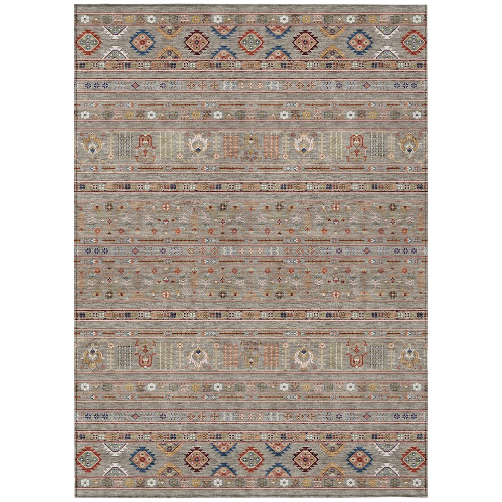 Machine Washable Indoor/Outdoor Chantille ACN2244 Brown 3' x 5' Rug. Picture 1