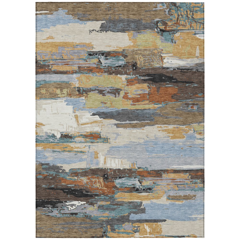 Machine Washable Indoor/Outdoor Chantille ACN2249 Brown 3' x 5' Rug. Picture 1
