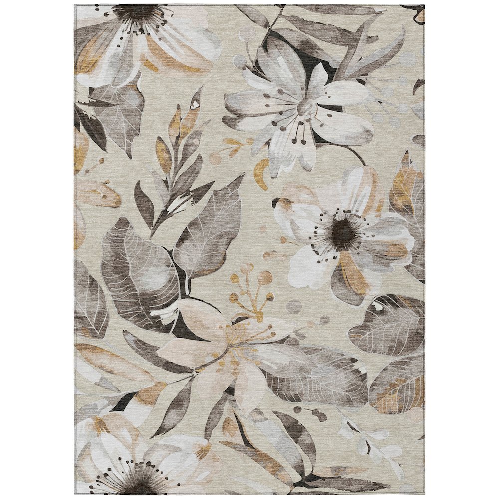 Machine Washable Indoor/Outdoor Chantille ACN2260 Brown 3' x 5' Rug. Picture 1