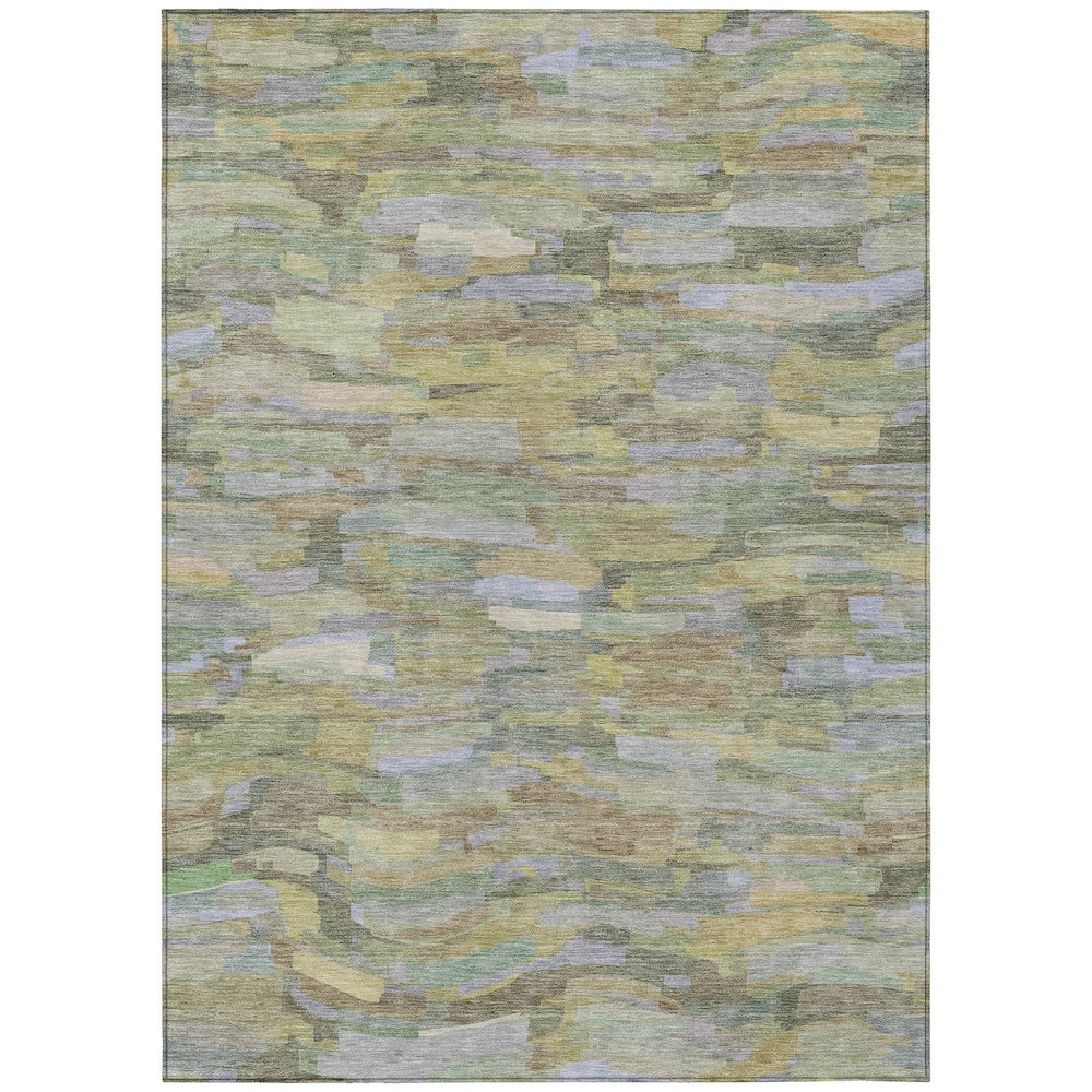 Machine Washable Indoor/Outdoor Chantille ACN2266 Green 3' x 5' Rug. Picture 1
