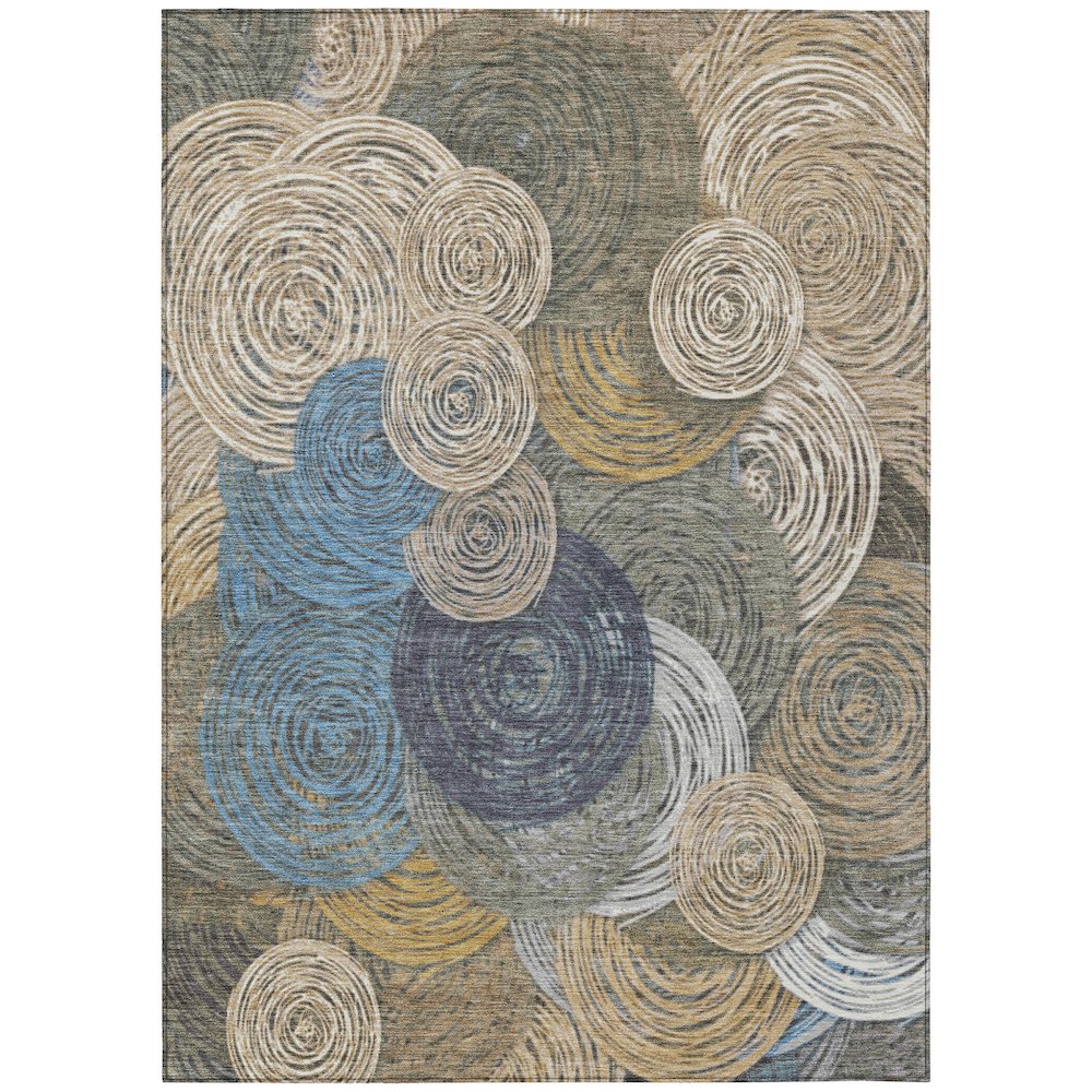 Machine Washable Indoor/Outdoor Chantille ACN2267 Brown 3' x 5' Rug. Picture 1