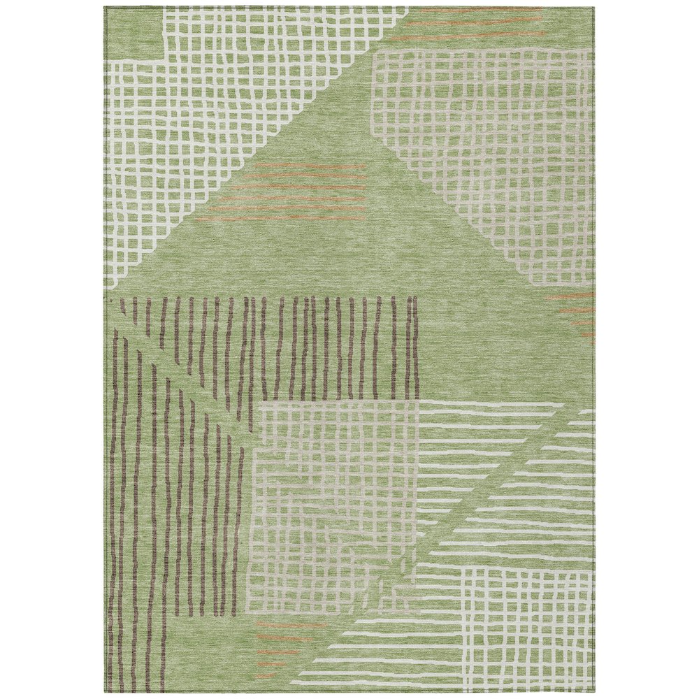 Machine Washable Indoor/Outdoor Chantille ACN2270 Green 3' x 5' Rug. Picture 1