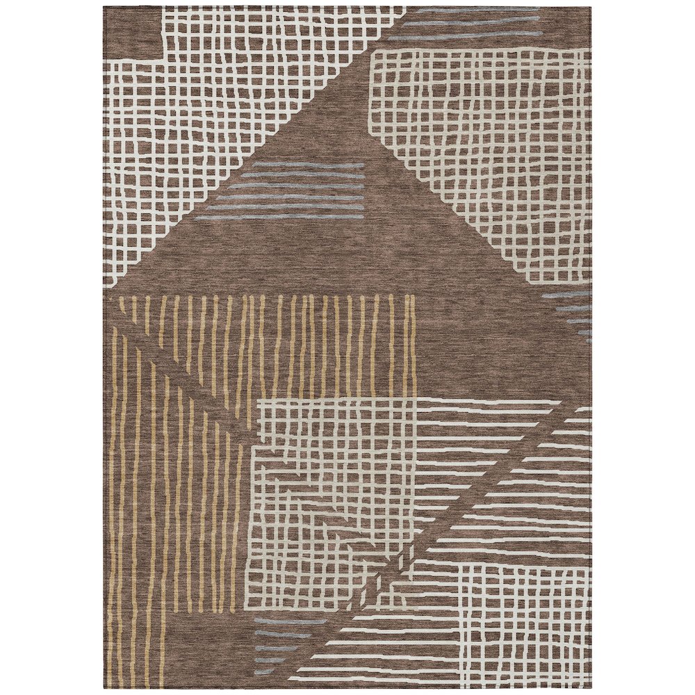 Machine Washable Indoor/Outdoor Chantille ACN2270 Brown 3' x 5' Rug. Picture 1
