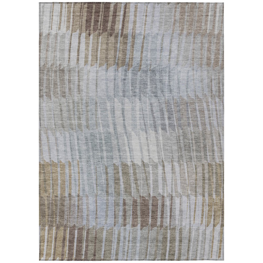 Machine Washable Indoor/Outdoor Chantille ACN2271 Brown 3' x 5' Rug. Picture 1
