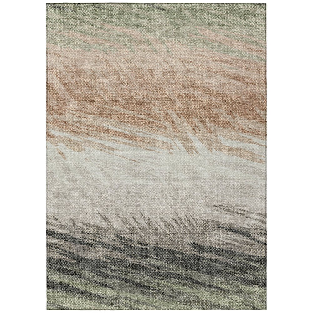 Machine Washable Indoor/Outdoor Chantille ACN2272 Green 3' x 5' Rug. Picture 1