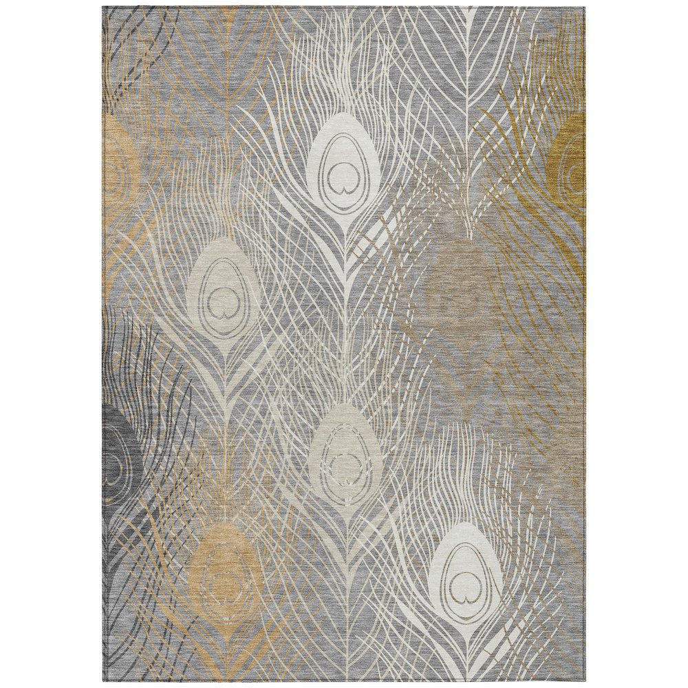 Machine Washable Indoor/Outdoor Chantille ACN2273 Gray 3' x 5' Rug. Picture 1