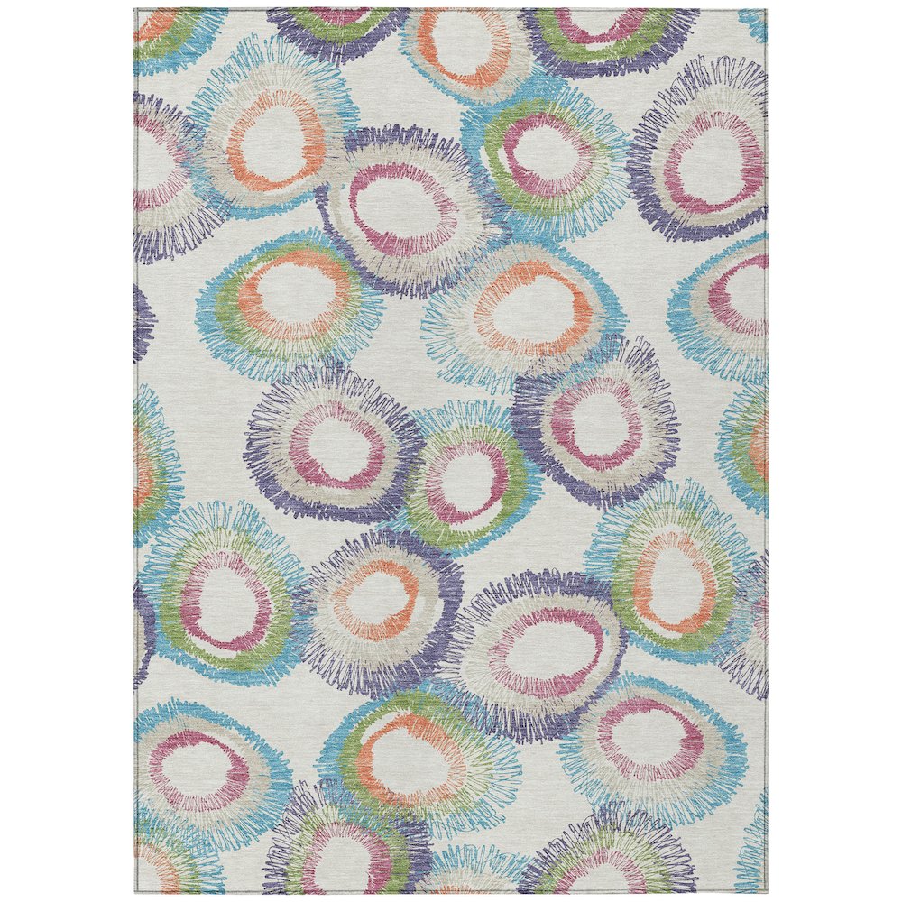 Machine Washable Indoor/Outdoor Chantille ACN2278 Ivory 3' x 5' Rug. Picture 1