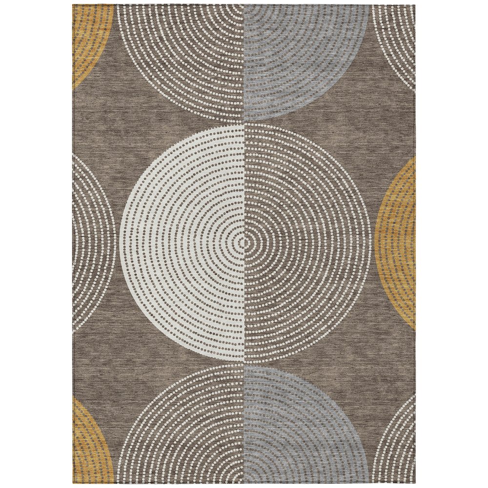 Machine Washable Indoor/Outdoor Chantille ACN2281 Brown 3' x 5' Rug. Picture 1