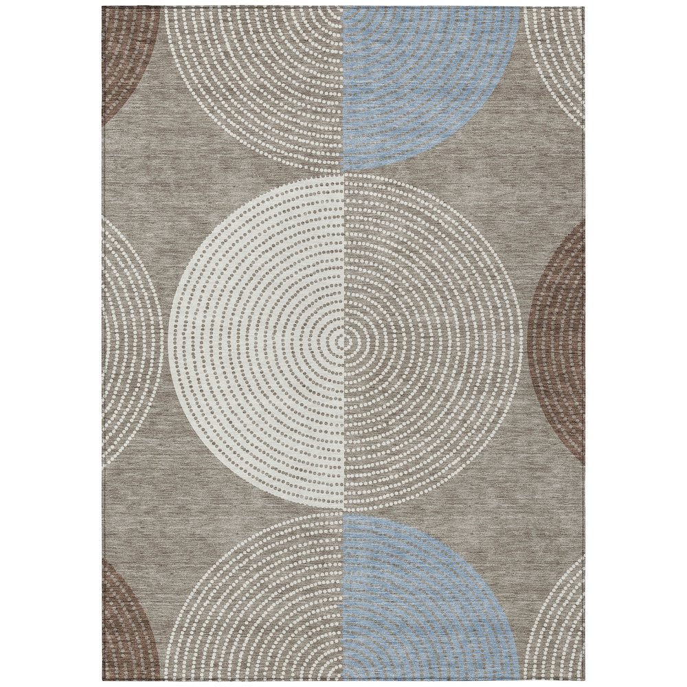 Machine Washable Indoor/Outdoor Chantille ACN2281 Brown 3' x 5' Rug. Picture 1