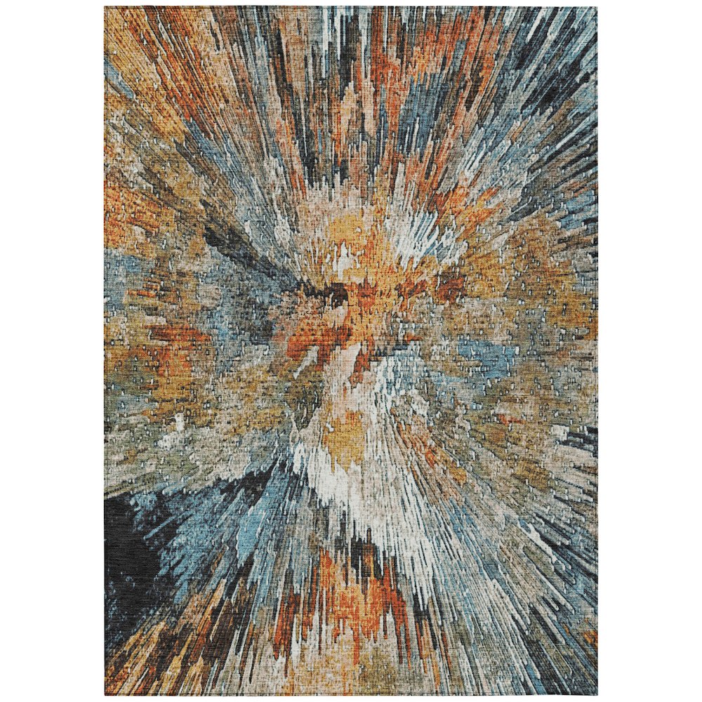 Machine Washable Indoor/Outdoor Chantille ACN2283 Brown 3' x 5' Rug. Picture 1