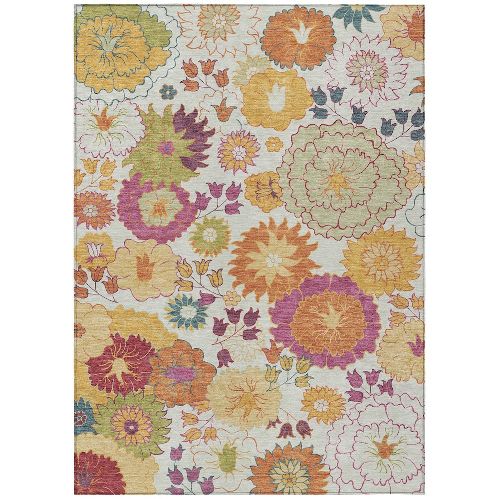 Machine Washable Indoor/Outdoor Chantille ACN2293 Ivory 3' x 5' Rug. Picture 1