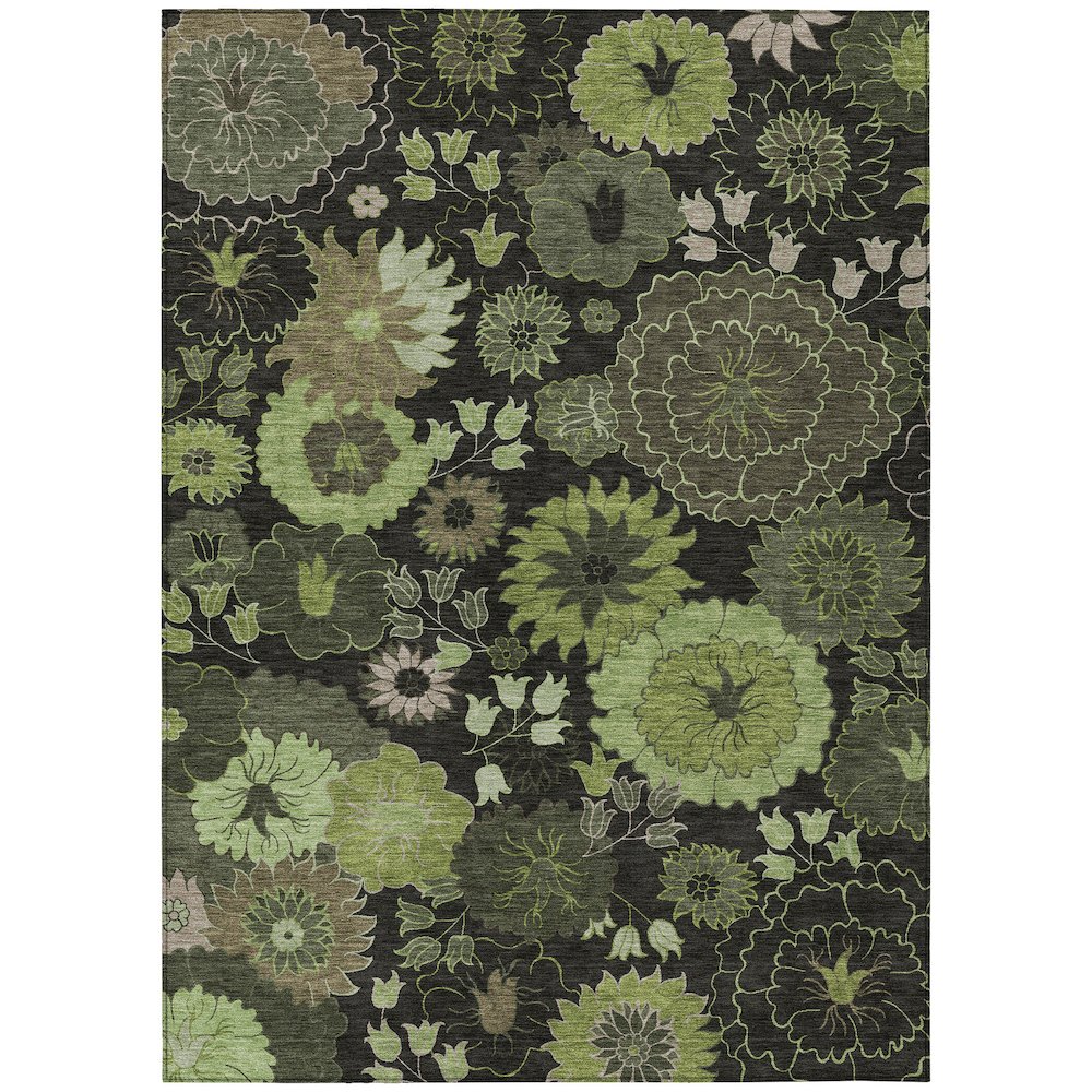 Machine Washable Indoor/Outdoor Chantille ACN2295 Green 3' x 5' Rug. Picture 1