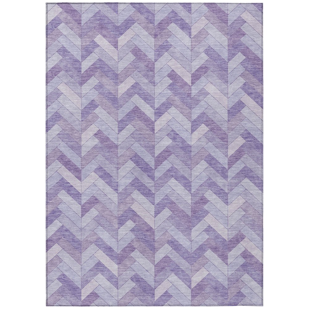 Machine Washable Indoor/Outdoor Chantille ACN2297 Purple 3' x 5' Rug. Picture 1