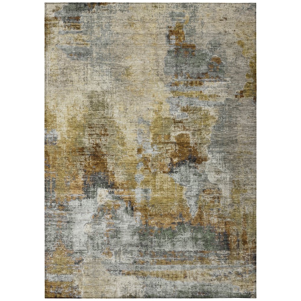 Machine Washable Indoor/Outdoor Chantille ACN2300 Brown 3' x 5' Rug. Picture 1