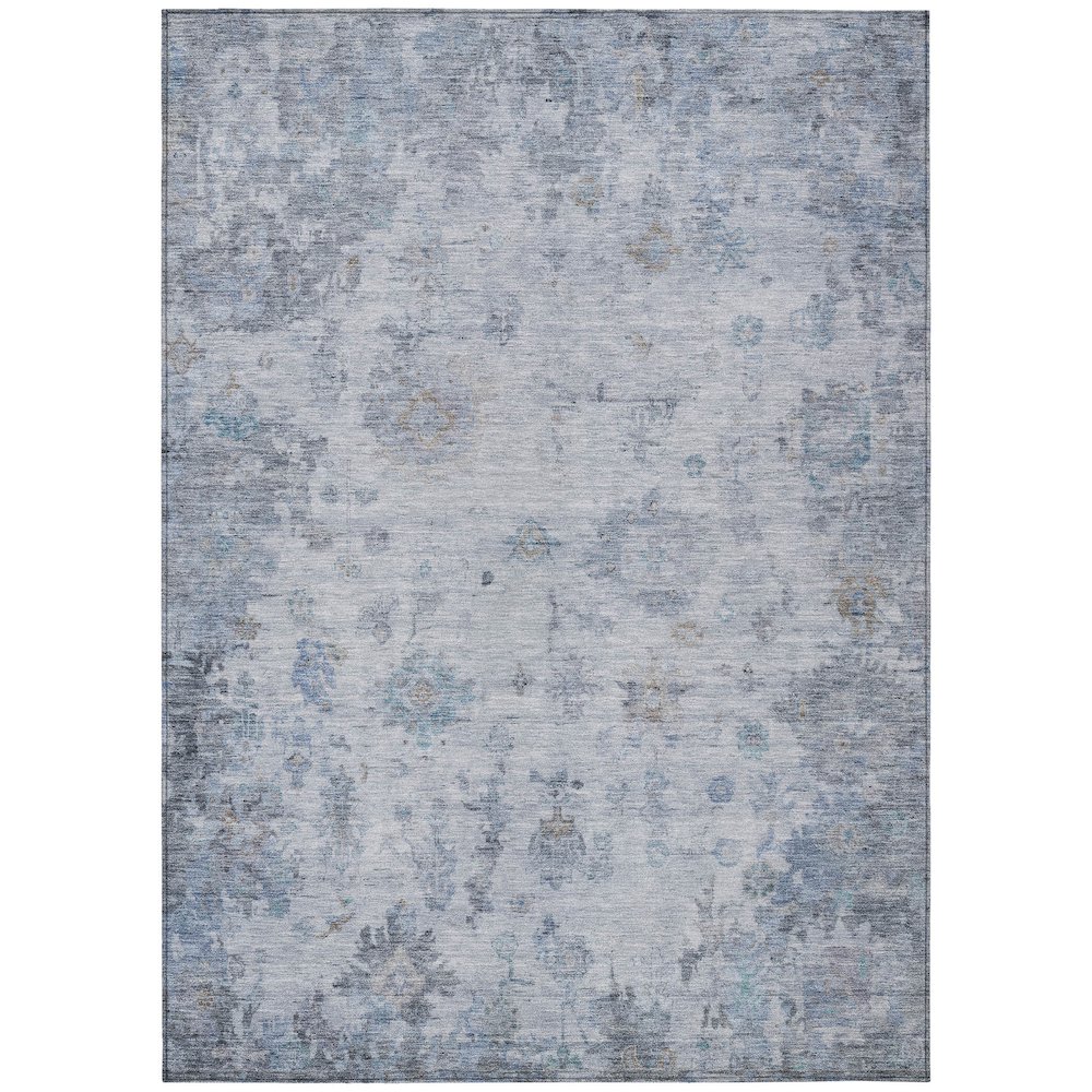 Machine Washable Indoor/Outdoor Chantille ACN2301 Blue 3' x 5' Rug. Picture 1