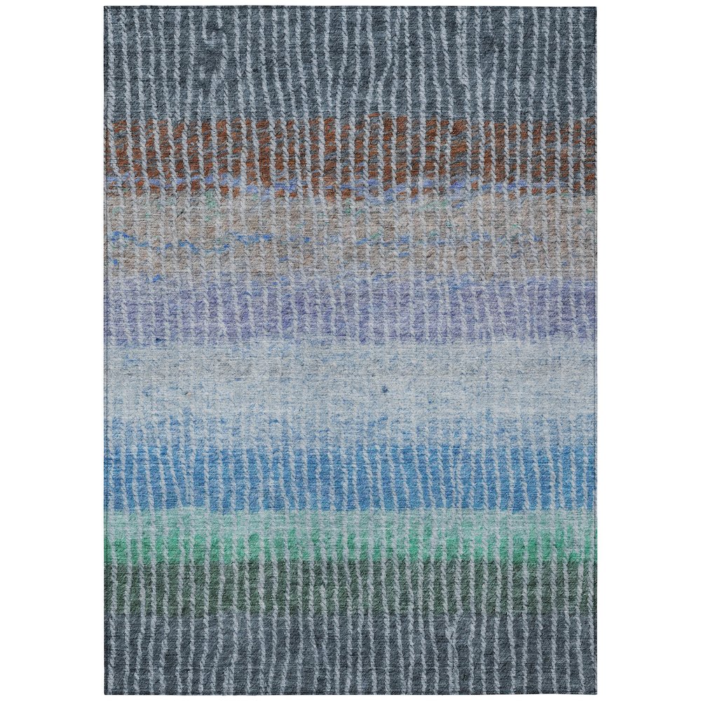 Machine Washable Indoor/Outdoor Chantille ACN2314 Blue 3' x 5' Rug. Picture 1