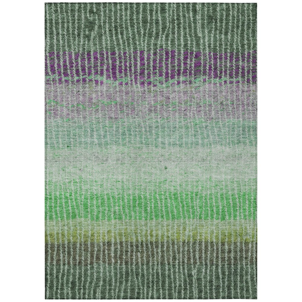 Machine Washable Indoor/Outdoor Chantille ACN2314 Green 3' x 5' Rug. Picture 1