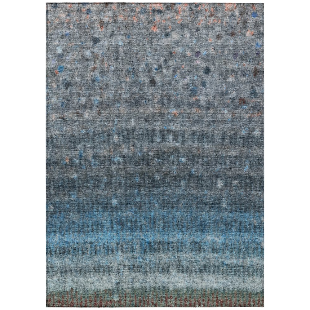 Machine Washable Indoor/Outdoor Chantille ACN2316 Blue 3' x 5' Rug. Picture 1