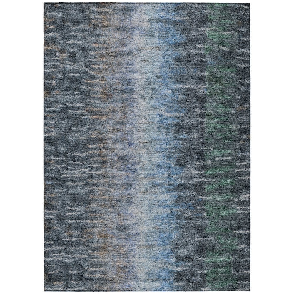 Machine Washable Indoor/Outdoor Chantille ACN2318 Teal 3' x 5' Rug. Picture 1