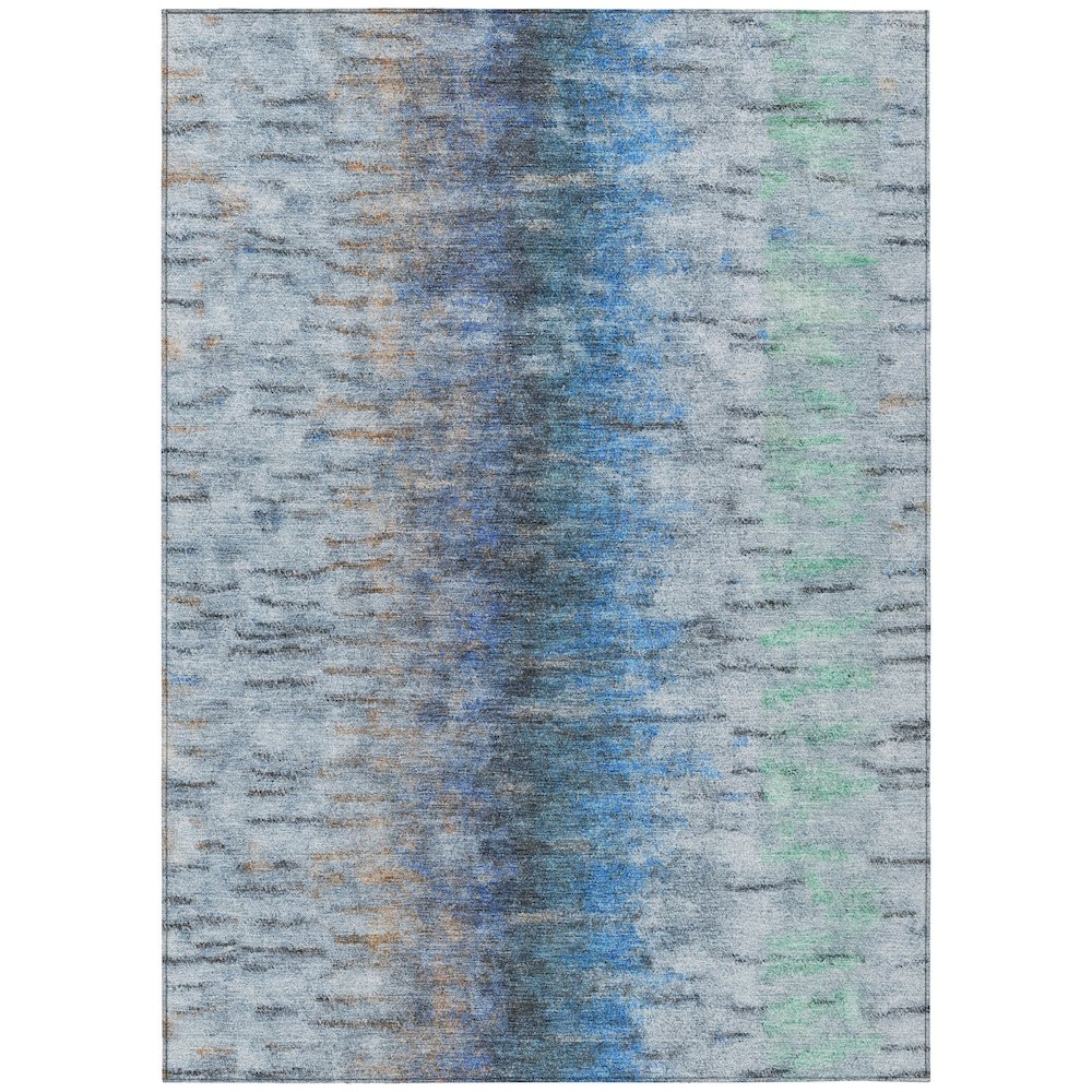 Machine Washable Indoor/Outdoor Chantille ACN2319 Blue 3' x 5' Rug. Picture 1