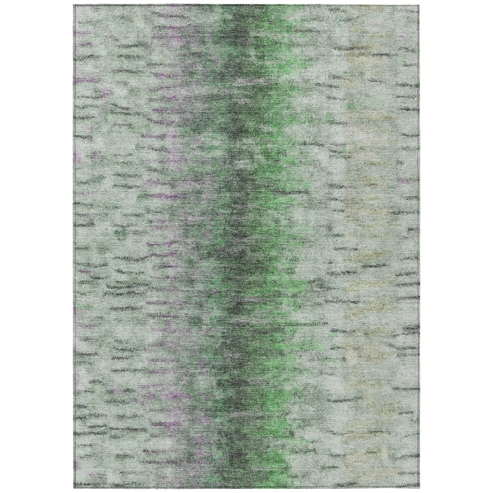 Machine Washable Indoor/Outdoor Chantille ACN2319 Green 3' x 5' Rug. Picture 1