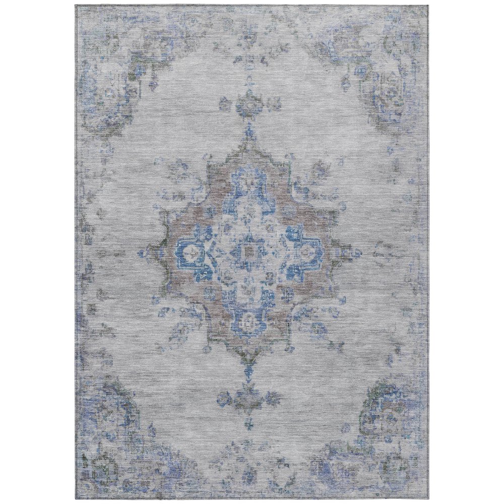 Machine Washable Indoor/Outdoor Chantille ACN2321 Gray 3' x 5' Rug. Picture 1