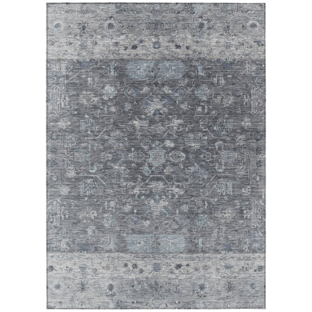 Machine Washable Indoor/Outdoor Chantille ACN2323 Gray 3' x 5' Rug. Picture 1