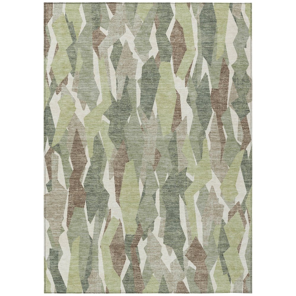 Machine Washable Indoor/Outdoor Chantille ACN2329 Green 3' x 5' Rug. Picture 1