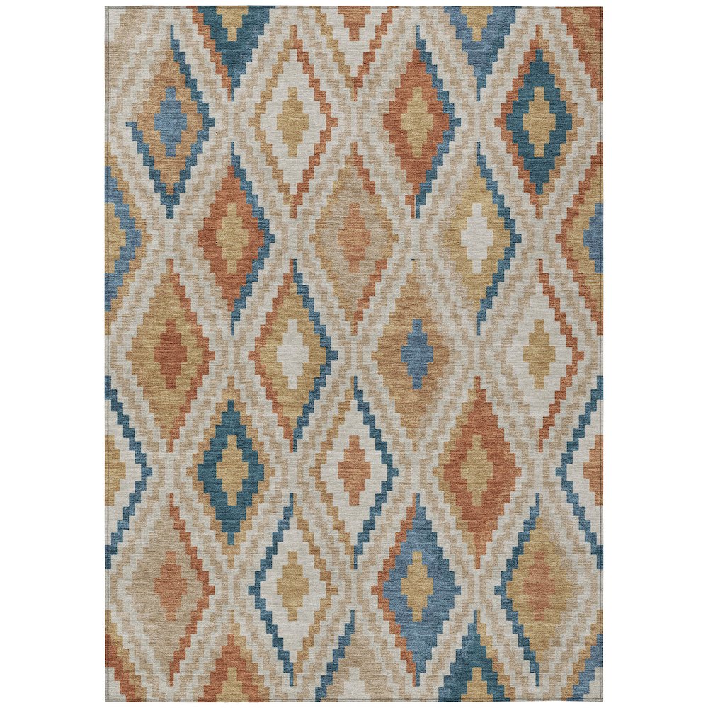 Machine Washable Indoor/Outdoor Chantille ACN2331 Brown 3' x 5' Rug. Picture 1