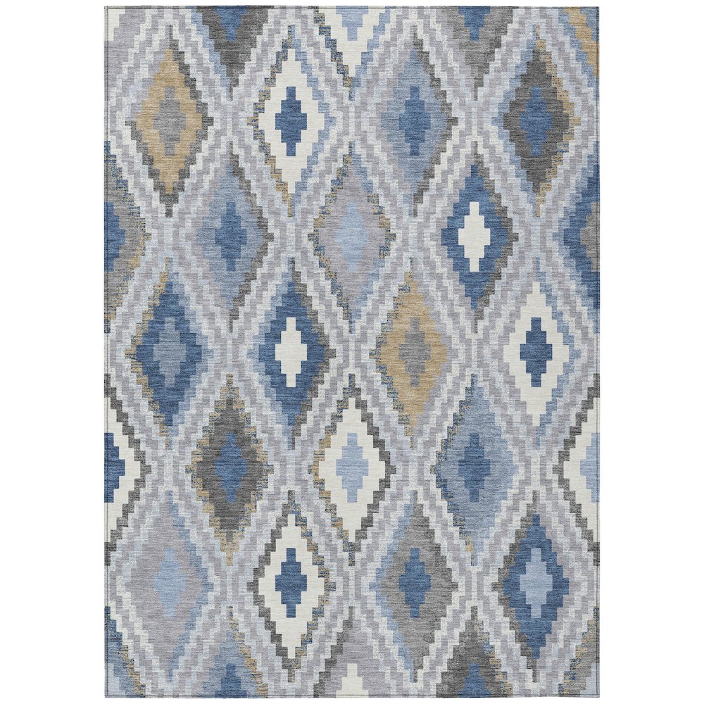 Machine Washable Indoor/Outdoor Chantille ACN2331 Blue 3' x 5' Rug. Picture 1
