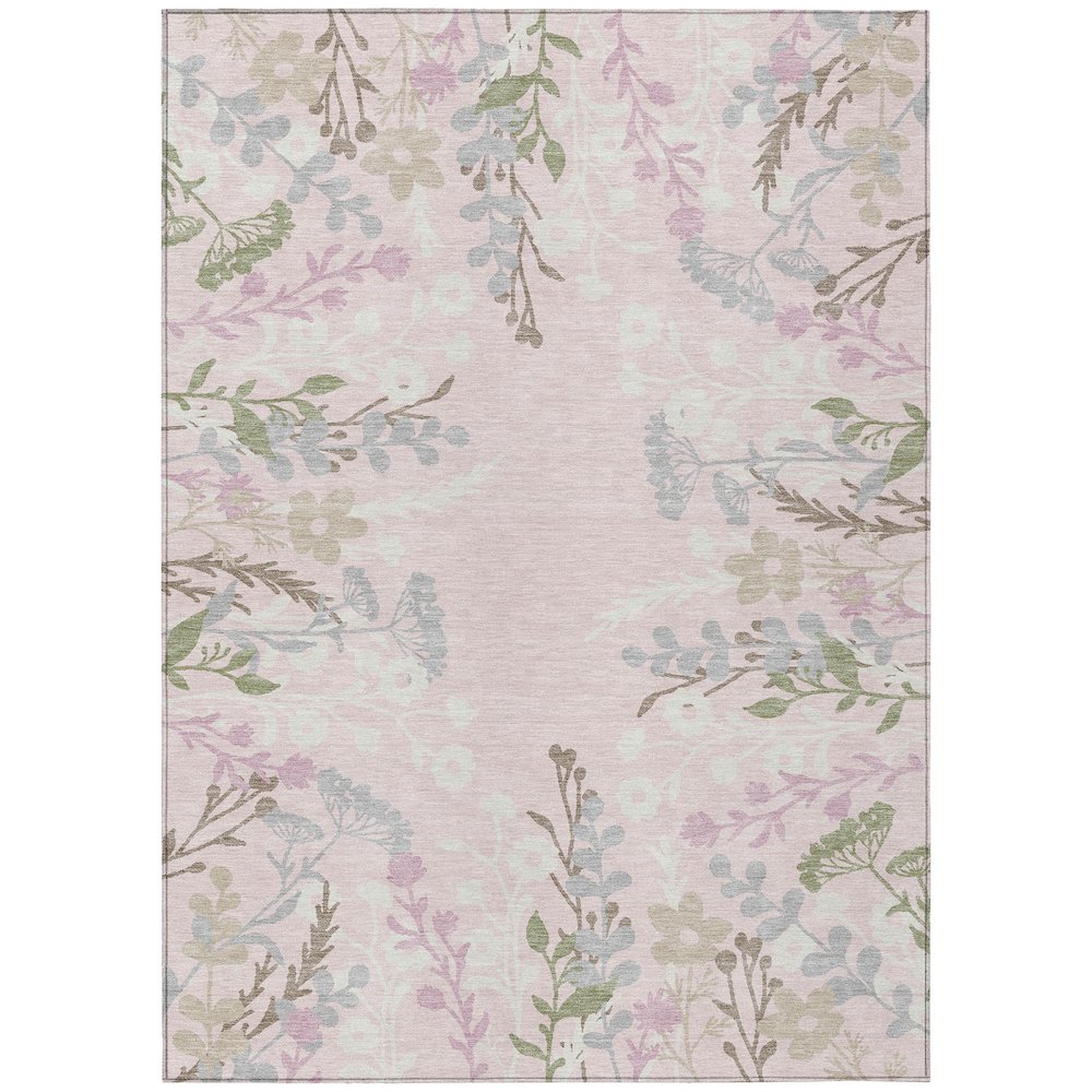 Machine Washable Indoor/Outdoor Chantille ACN2334 Pink 3' x 5' Rug. Picture 1
