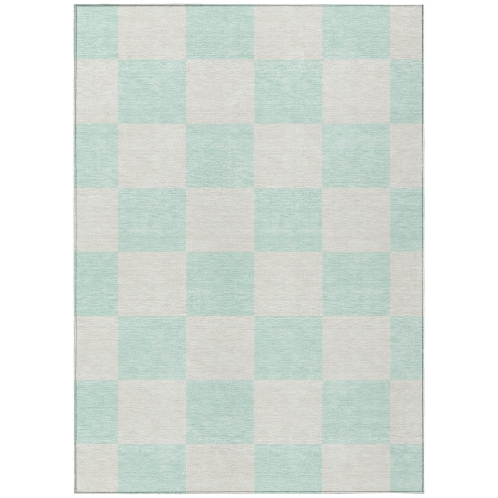 Machine Washable Indoor/Outdoor Chantille ACN2345 Green 3' x 5' Rug. Picture 1