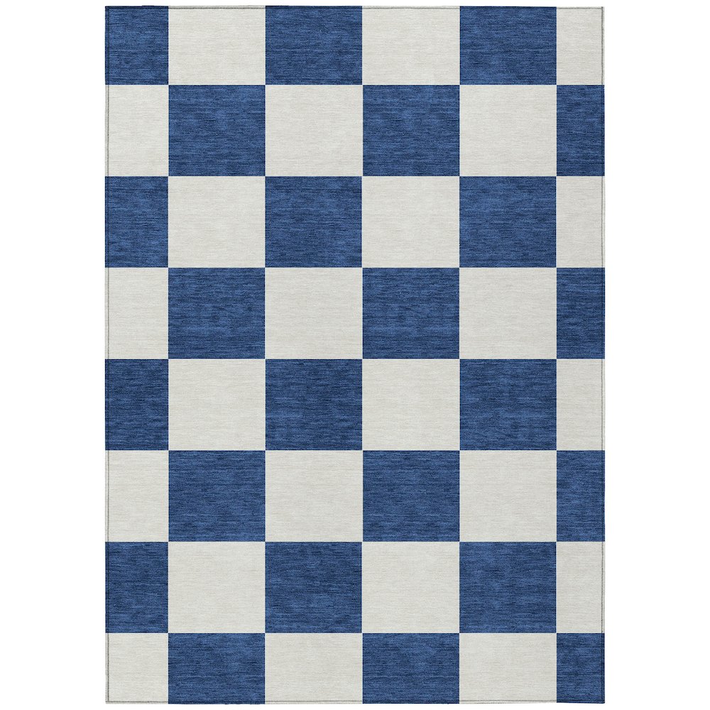 Machine Washable Indoor/Outdoor Chantille ACN2345 Blue 3' x 5' Rug. Picture 1