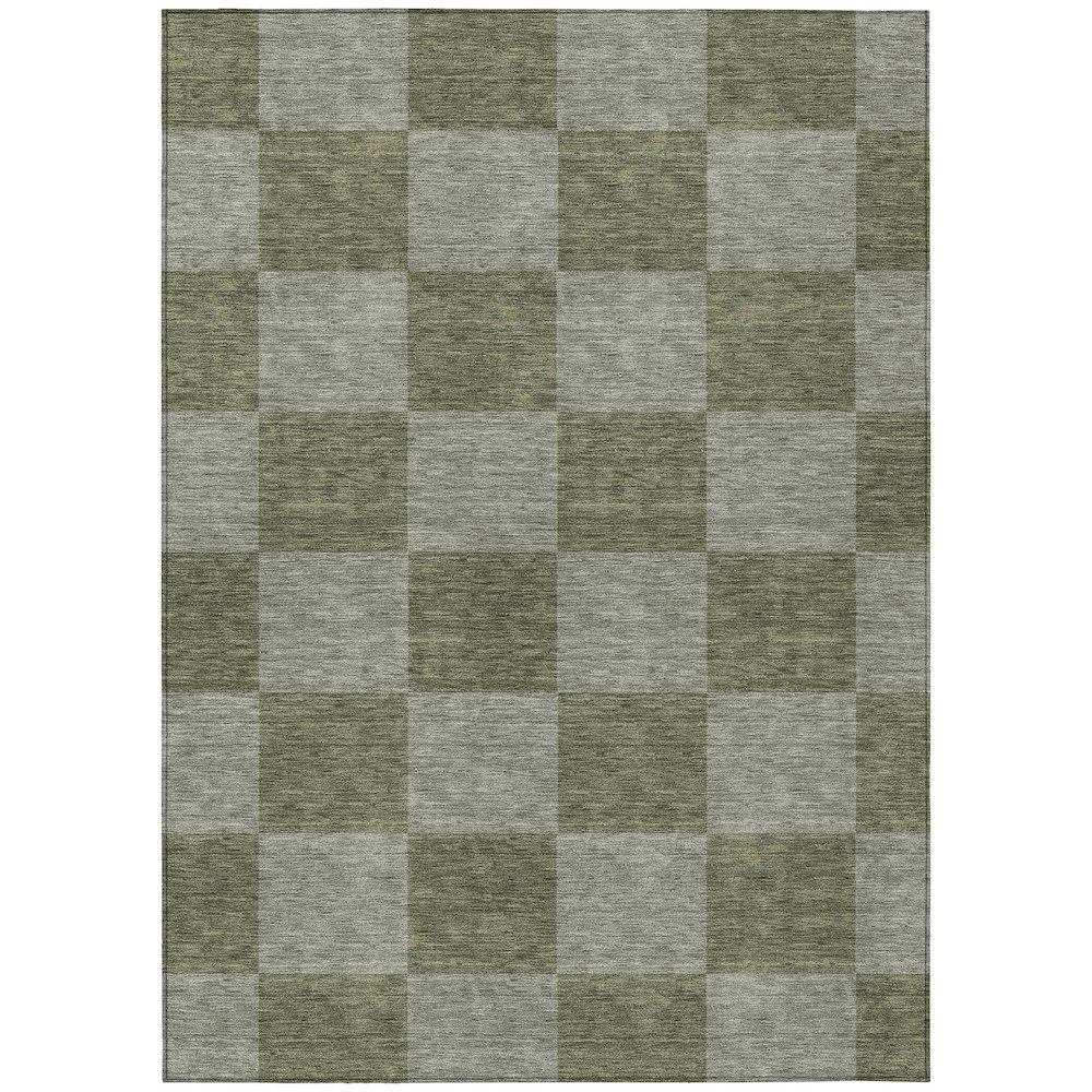 Machine Washable Indoor/Outdoor Chantille ACN2345 Green 3' x 5' Rug. Picture 1