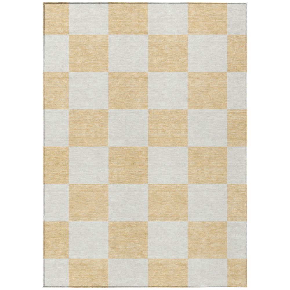 Machine Washable Indoor/Outdoor Chantille ACN2345 Orange 3' x 5' Rug. Picture 1