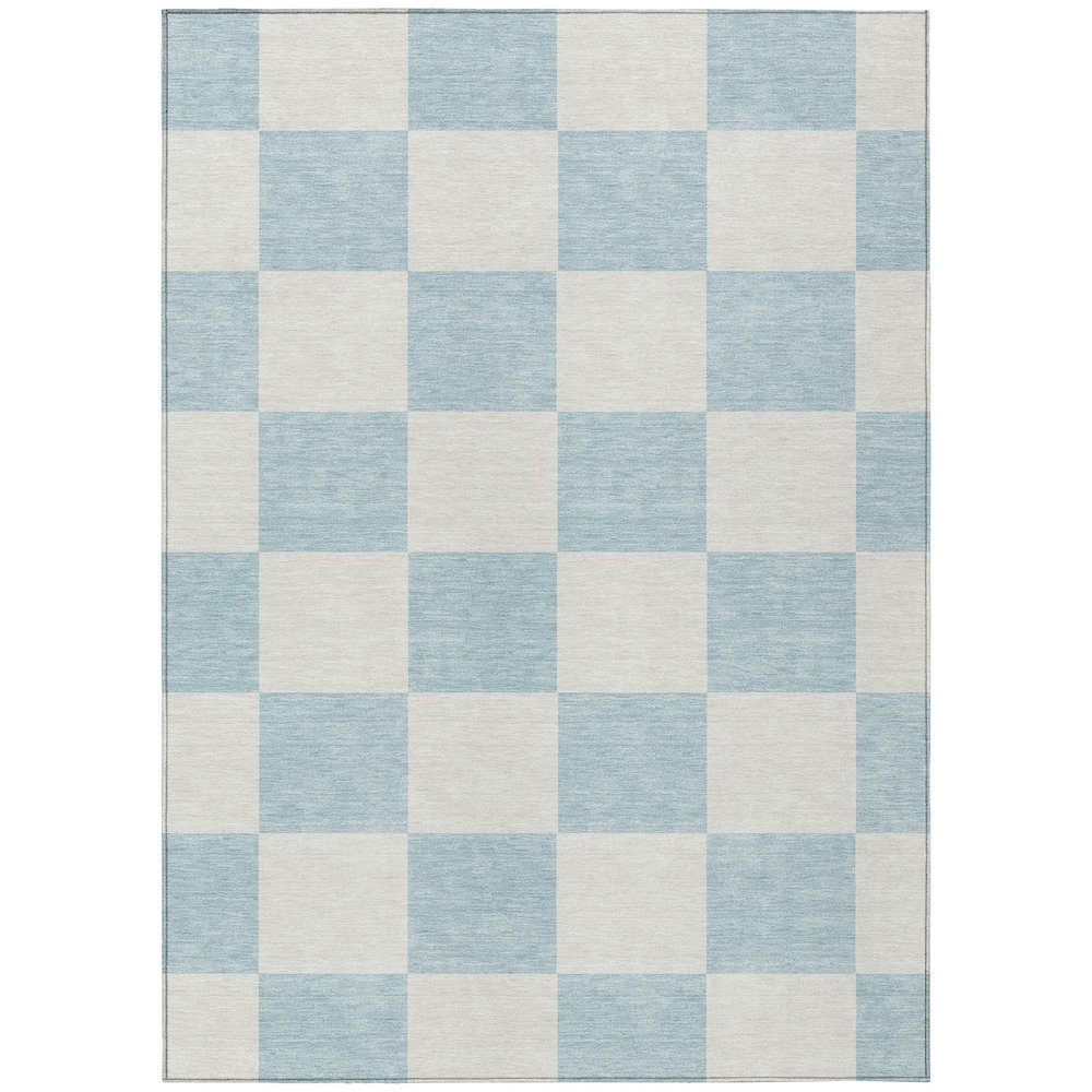 Machine Washable Indoor/Outdoor Chantille ACN2345 Blue 3' x 5' Rug. Picture 1
