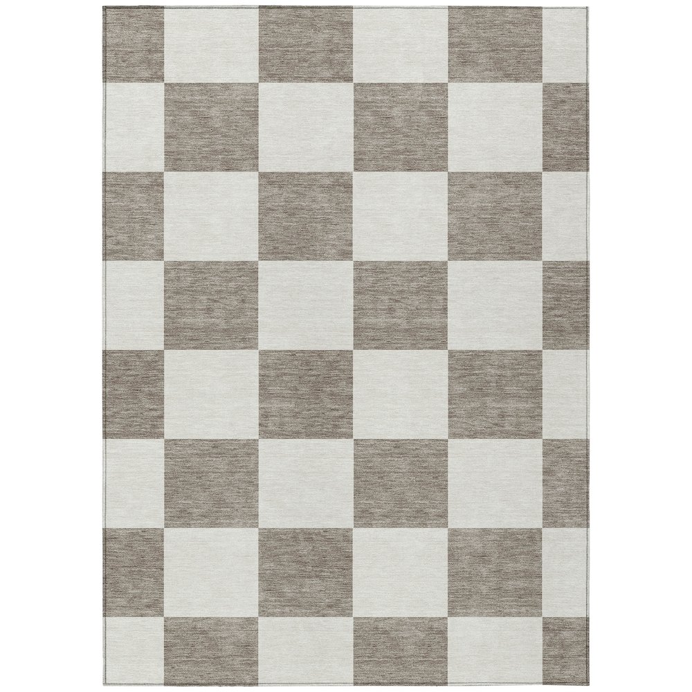 Machine Washable Indoor/Outdoor Chantille ACN2345 Brown 3' x 5' Rug. Picture 1