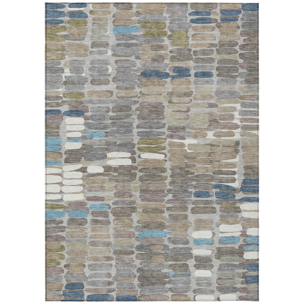 Machine Washable Indoor/Outdoor Chantille ACN2349 Brown 3' x 5' Rug. Picture 1