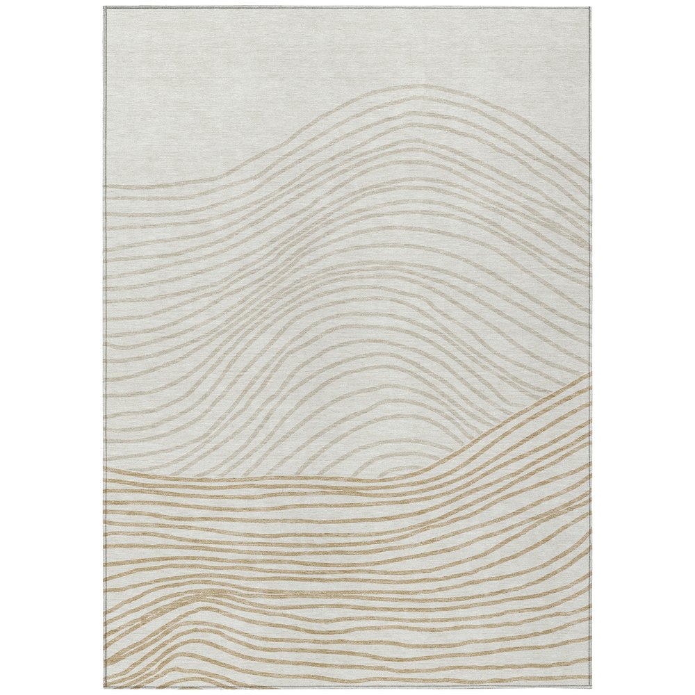 Machine Washable Indoor/Outdoor Chantille ACN2350 Ivory 3' x 5' Rug. Picture 1