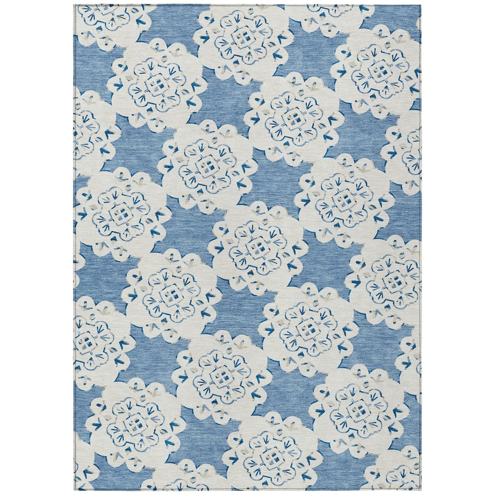Machine Washable Indoor/Outdoor Chantille ACN2352 Blue 3' x 5' Rug. Picture 1