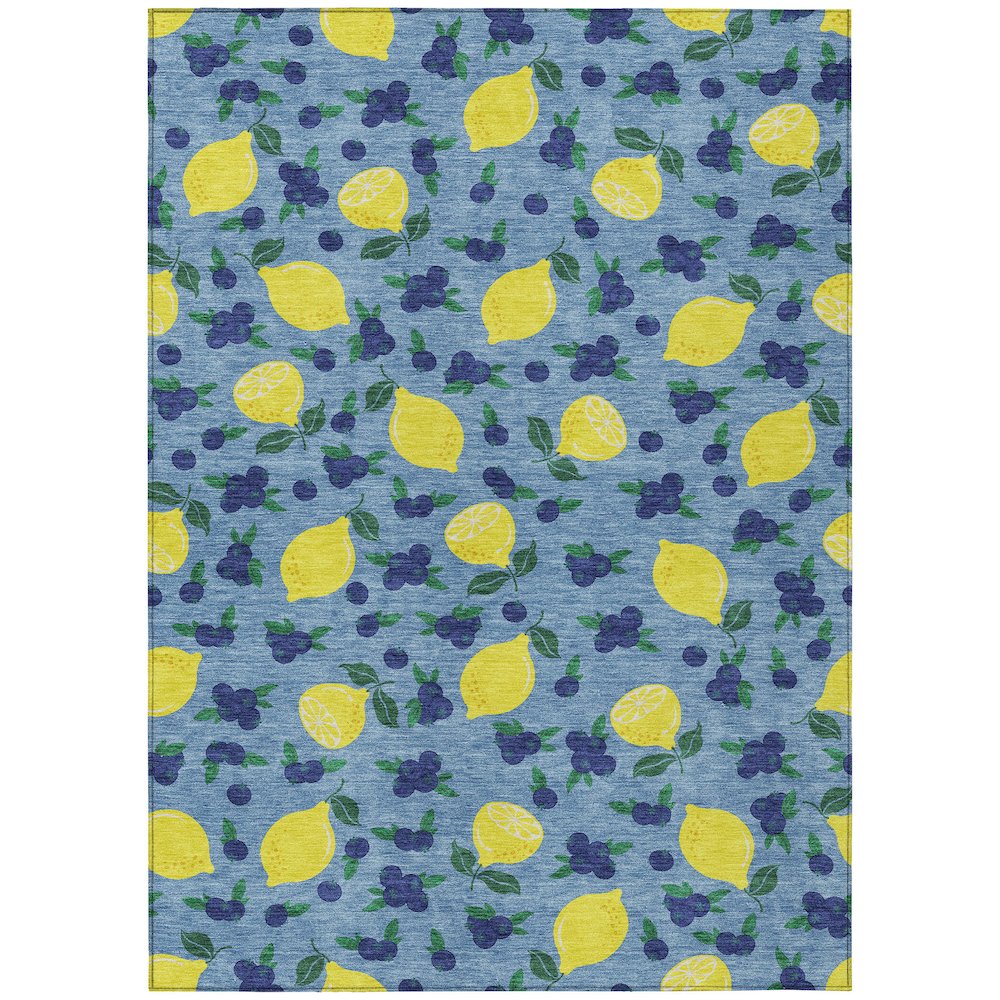 Machine Washable Indoor/Outdoor Chantille ACN2354 Blue 3' x 5' Rug. Picture 1