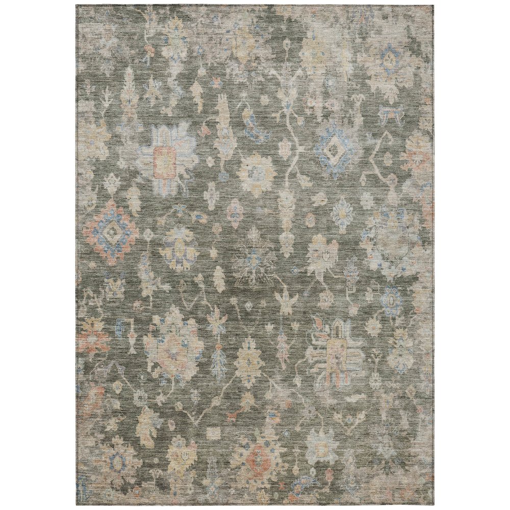 Machine Washable Indoor/Outdoor Chantille ACN2355 Green 3' x 5' Rug. Picture 1