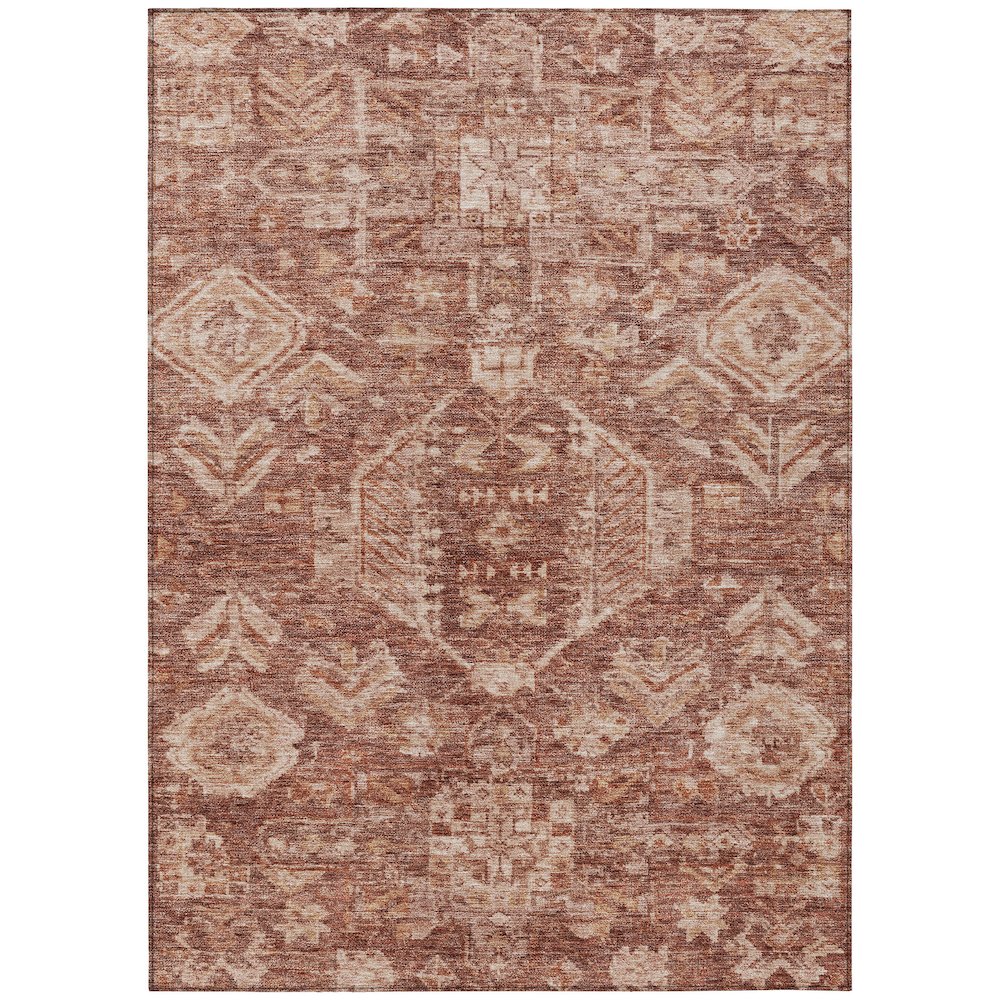 Machine Washable Indoor/Outdoor Chantille ACN2356 Orange 3' x 5' Rug. Picture 1