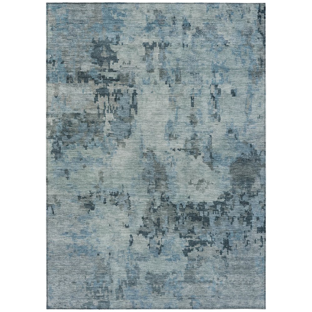 Machine Washable Indoor/Outdoor Chantille ACN2360 Blue 3' x 5' Rug. Picture 1
